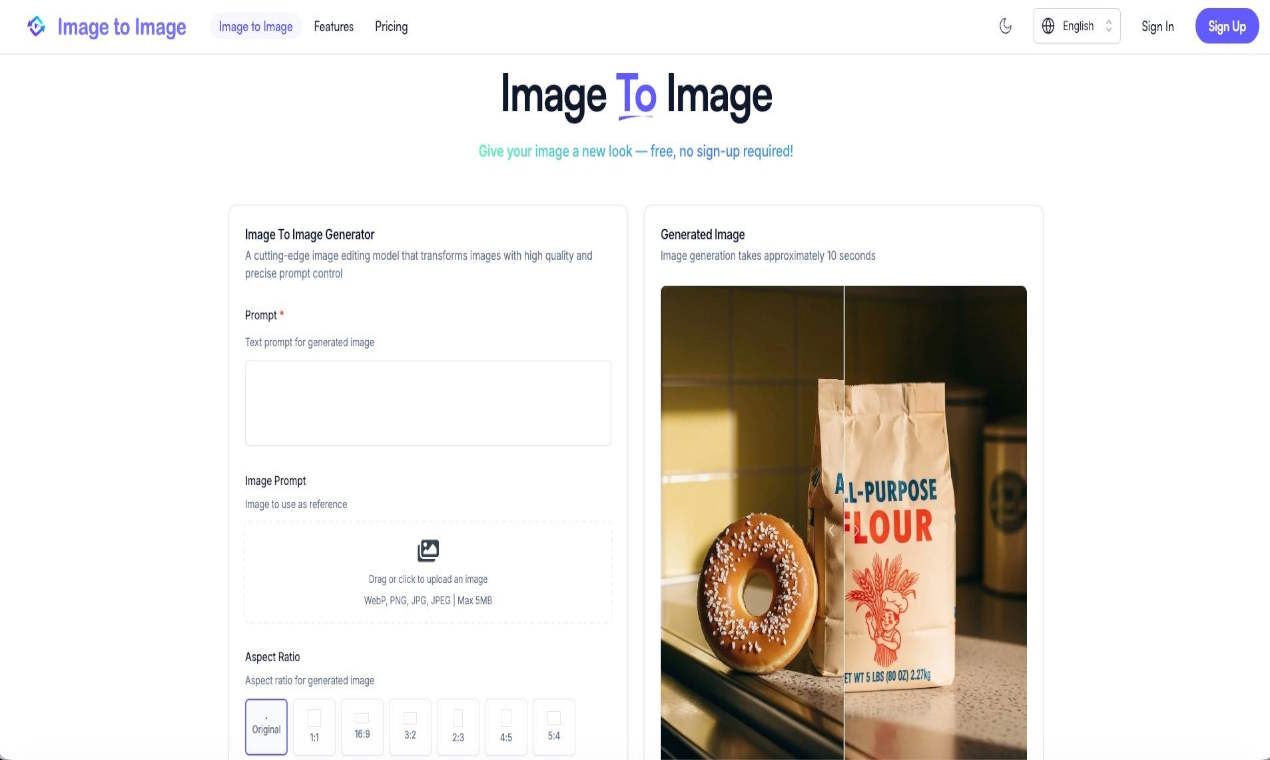 Image to Image AI screenshot and logo